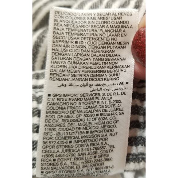 OLD NAVY Black & White Career Casual Striped Pull On Elastic Waist Pants Size M - Picture 6 of 8